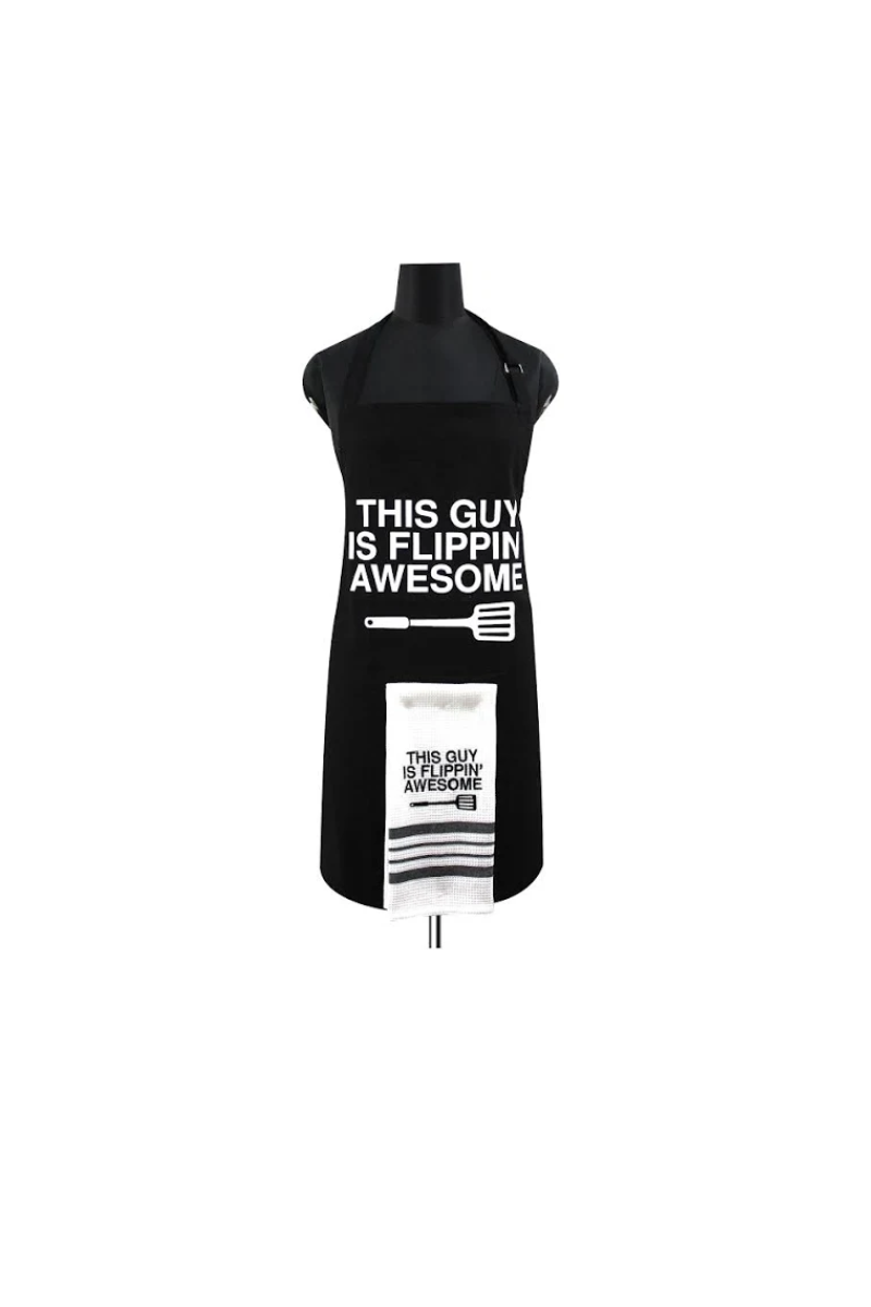 Light Gray Nidico The GrillMaster Apron and Towel Set for Dad (Click to see the 6 designs)