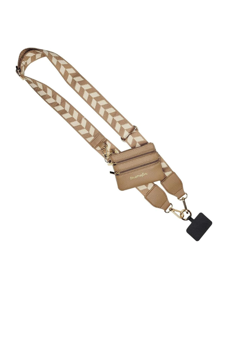 Rosy Brown Save the Girls Original Clip and Go Phone Strap (Chevron)