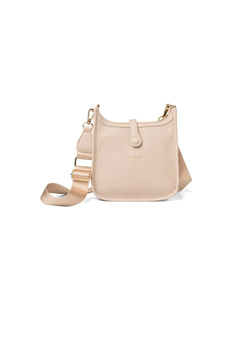 Wheat KEDZIE Bella Vegan Leather Crossbody Bag for Women with Adjustable Strap