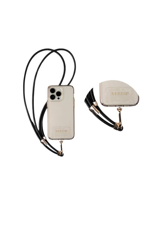 Gray KEDZIE Smartphone Lanyard Set Vegan Leather