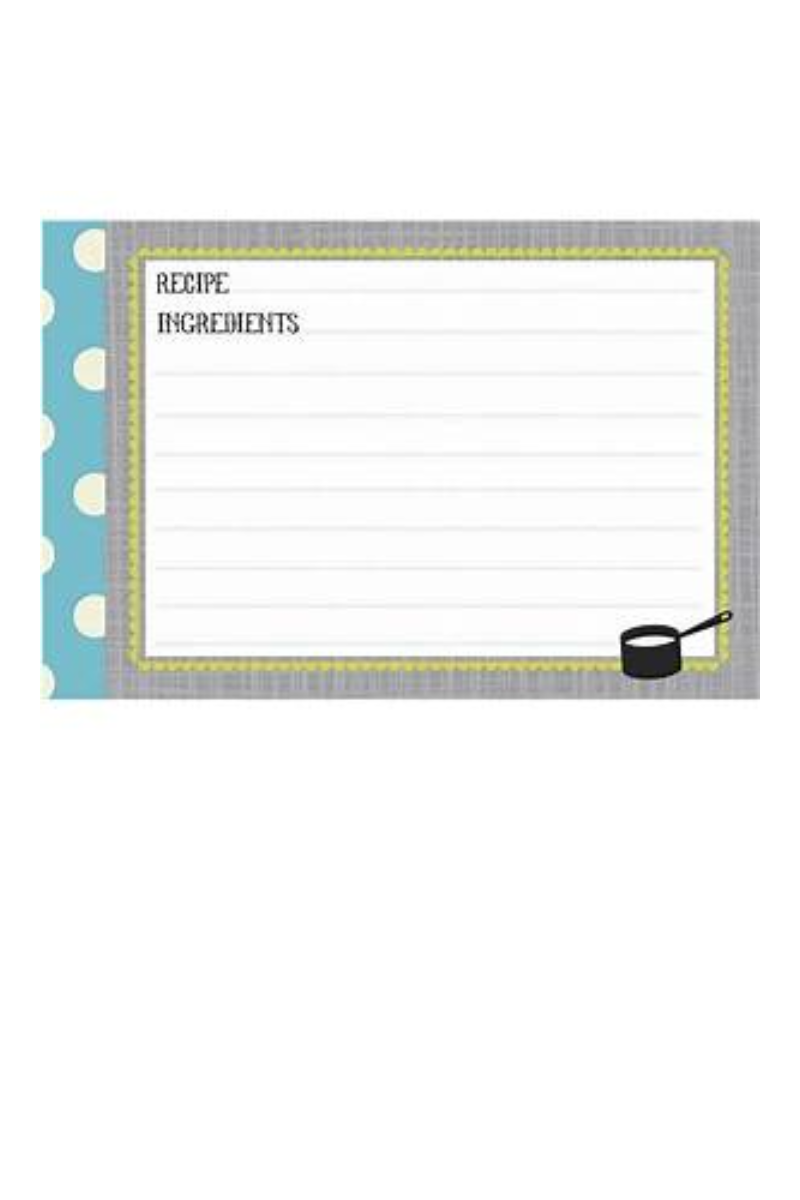 Light Gray C.R. Gibson Double Sided Recipe Cards