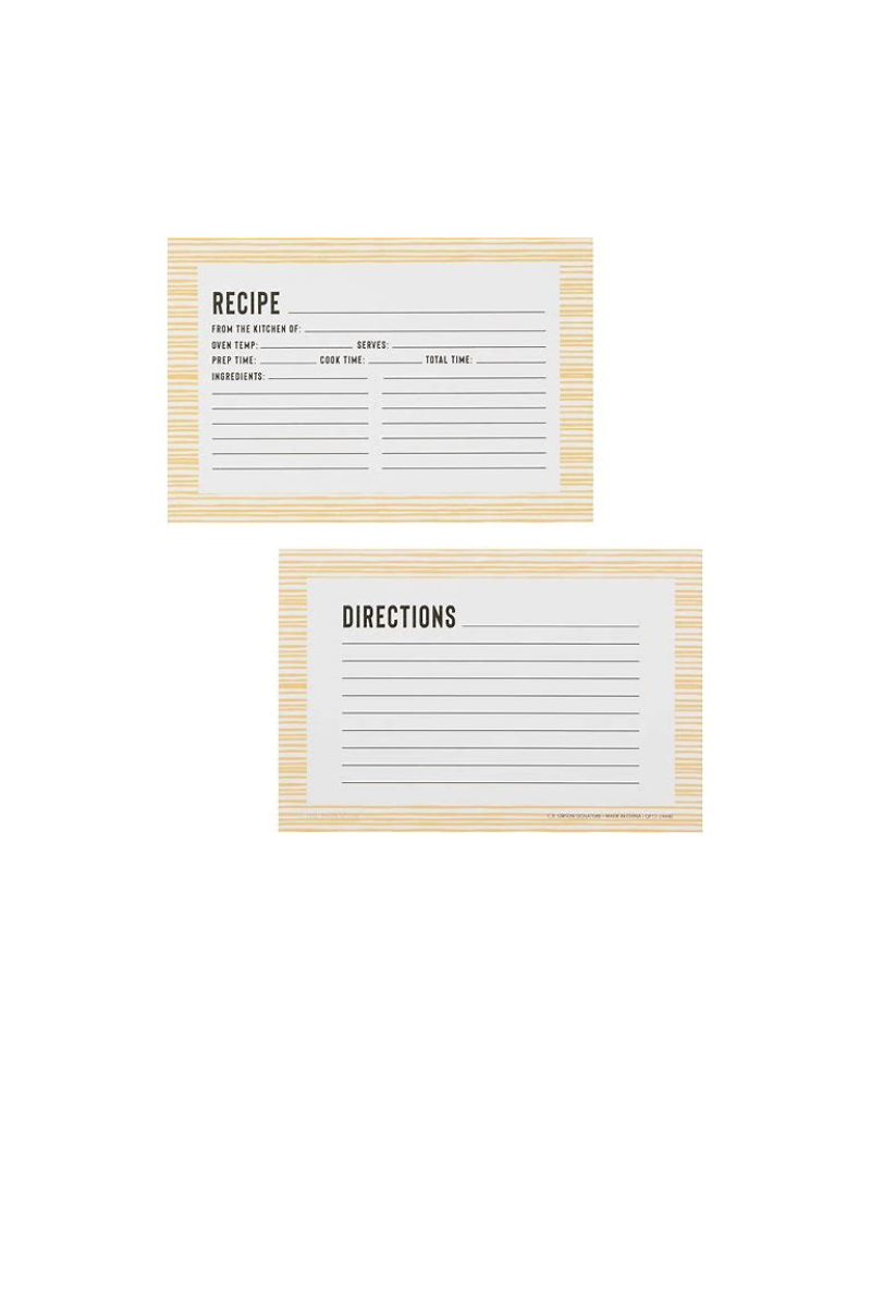 Antique White C.R. Gibson Double Sided Recipe Cards