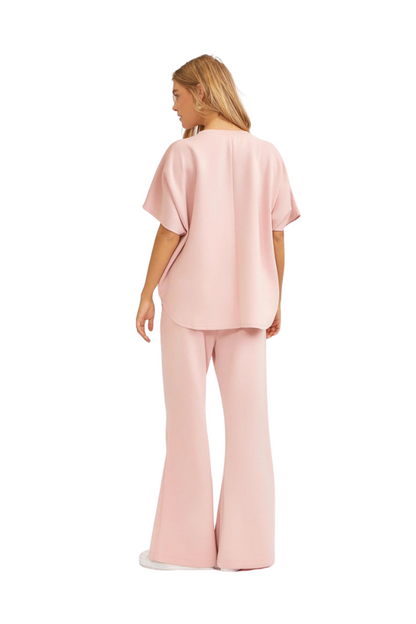 Pink TRAVEL 2PC SET-PARIS BOUTIQUE LEISURE WEAR- BLUSH