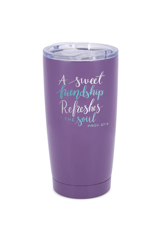 Slate Gray A Sweet Friendship Refreshes the Soul Stainless Steel Travel Mug