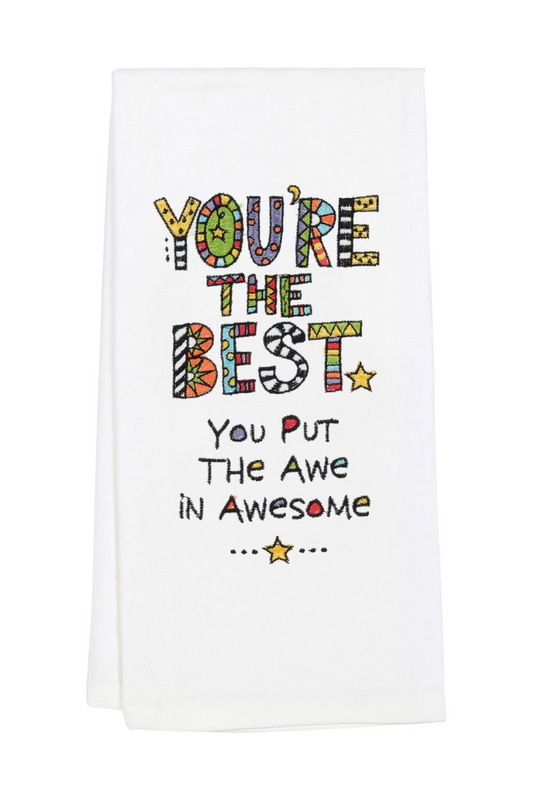 White Smoke You're The Best Embroidered Dish Cloth Tea Towel