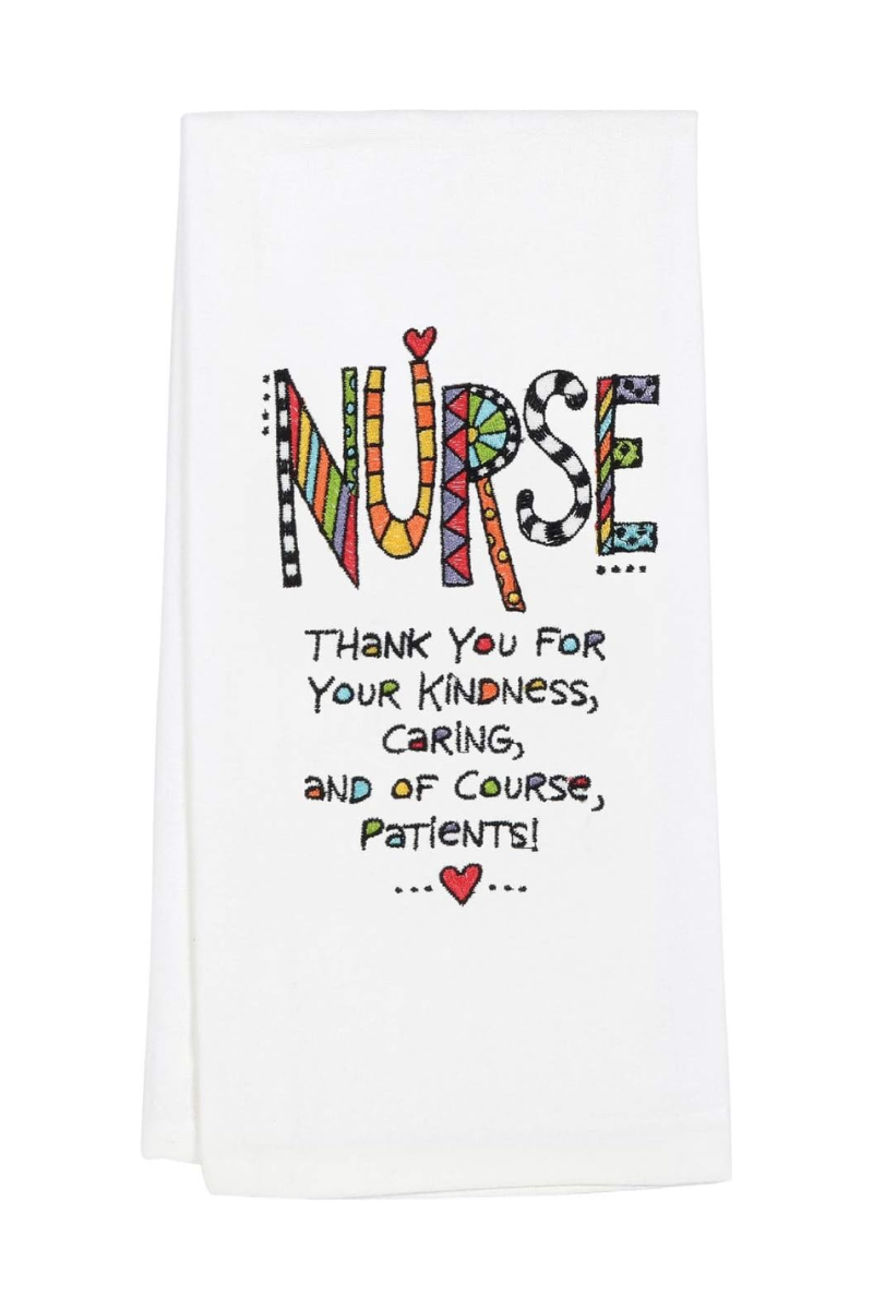 Nurse Embroidered Dish Cloth Tea Towel
