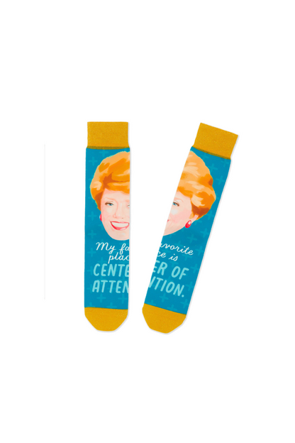 Light Sea Green Blanche The Golden Girls Center of Attention Novelty Crew Socks