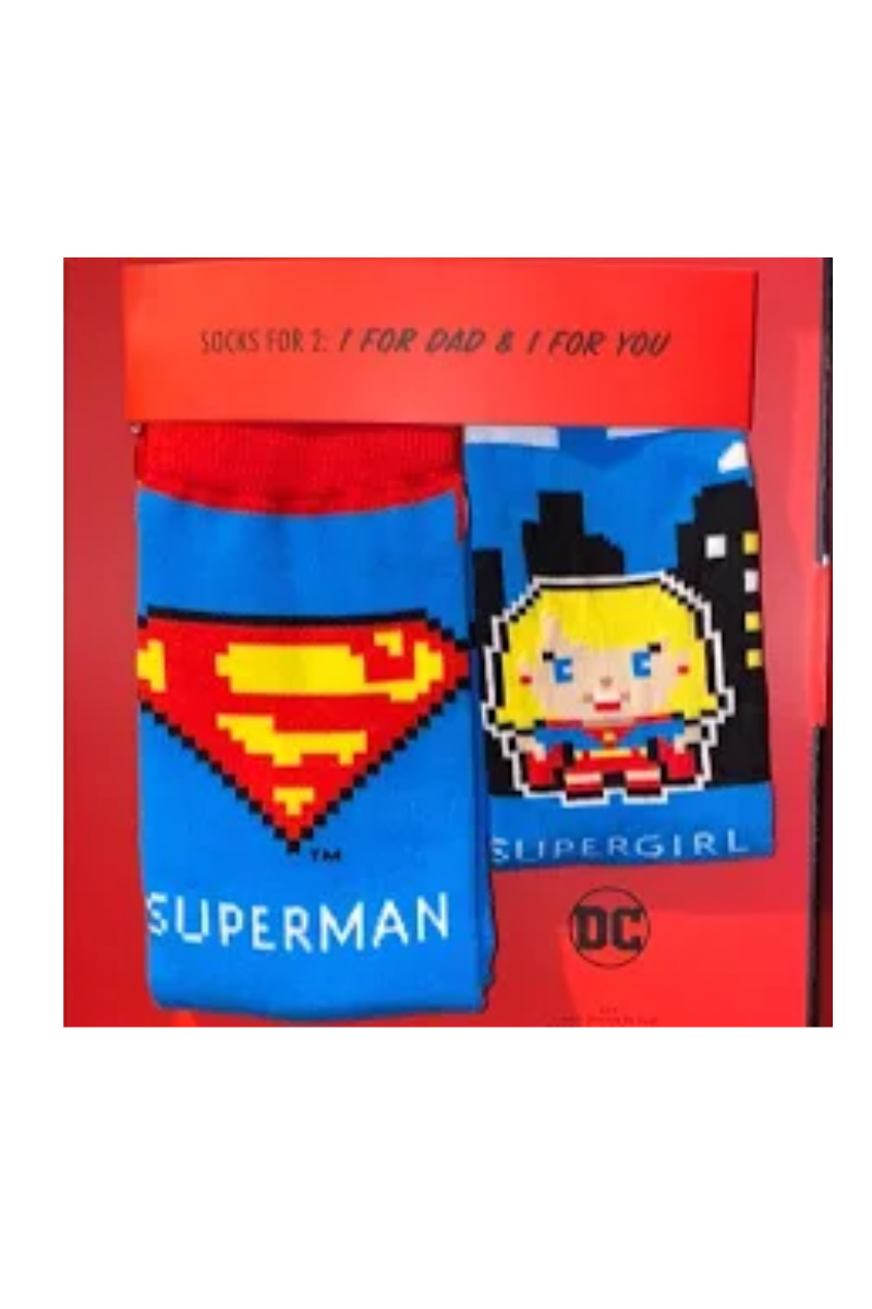 Firebrick Hallmark Superman Father/Daughter Sock Set