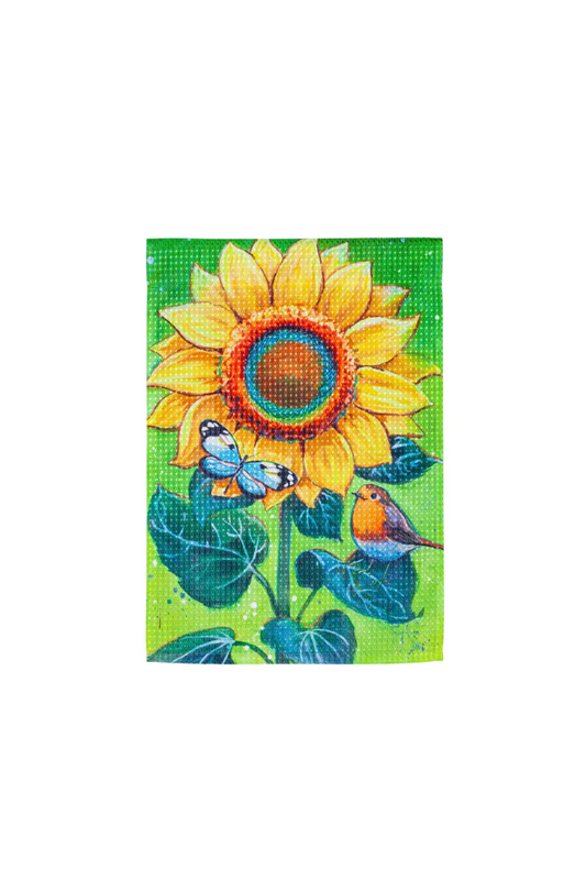 Dark Khaki Bright Sunflower Waffle Garden Waffle Flag