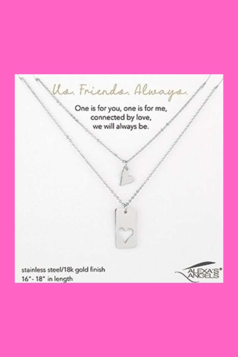 Hot Pink Friends Always Necklace Set