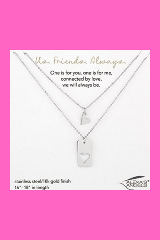 Hot Pink Friends Always Necklace Set