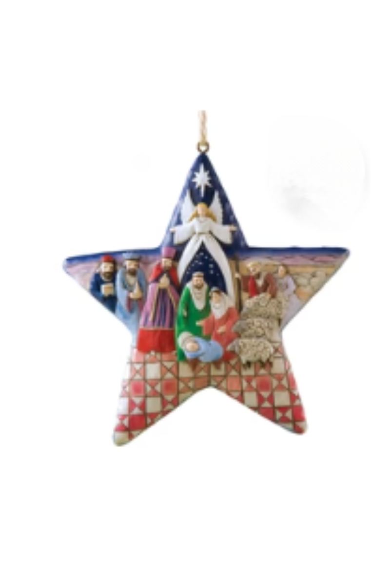 Rosy Brown Jim Shore Nativity Star Ornament