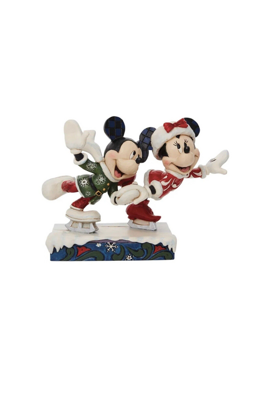 Gray Jim Shore Mickey & Minnie Ice Skating Sweethearts