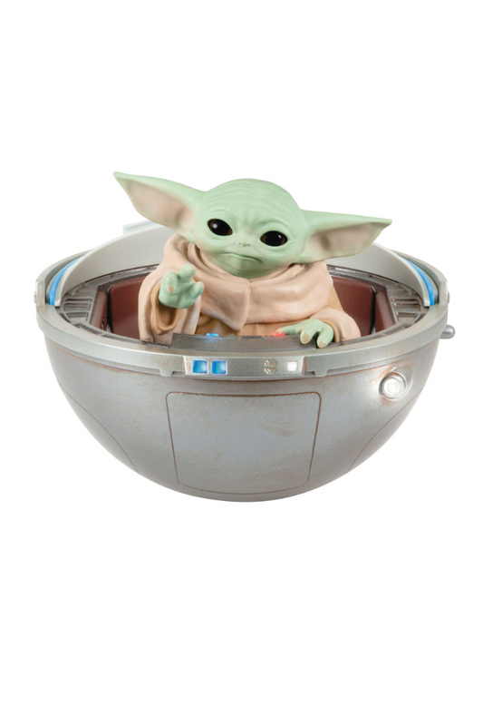 Dark Gray 2024 Ornament- Star Wars: The Mandalorian™ Grogu™ in Hovering Pram Ornament with Light, Sound and Motion