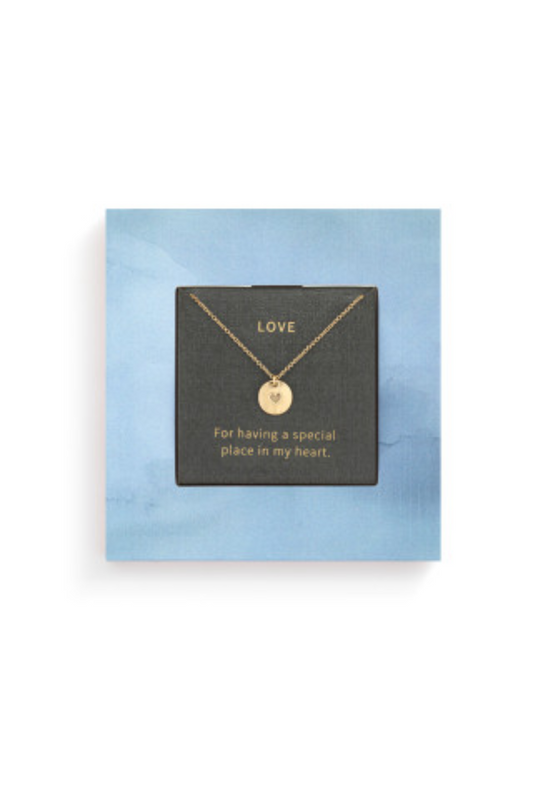 Light Steel Blue Demdaco Book with Necklace - Love