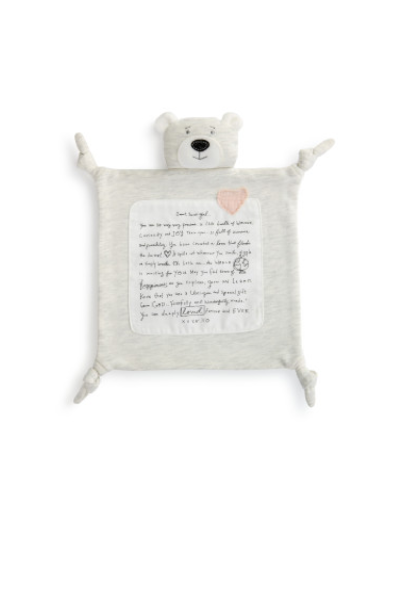 Light Gray Sweet Girl Pink Blankie - Demdaco