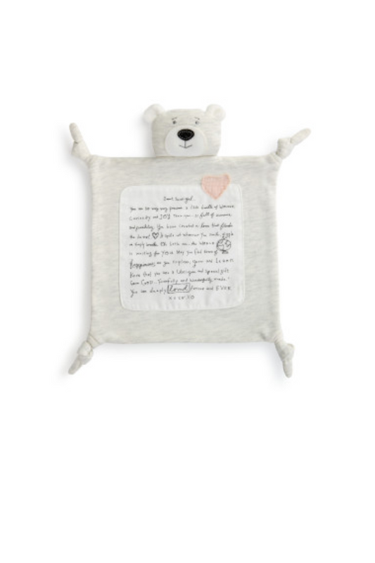 Light Gray Sweet Girl Pink Blankie - Demdaco