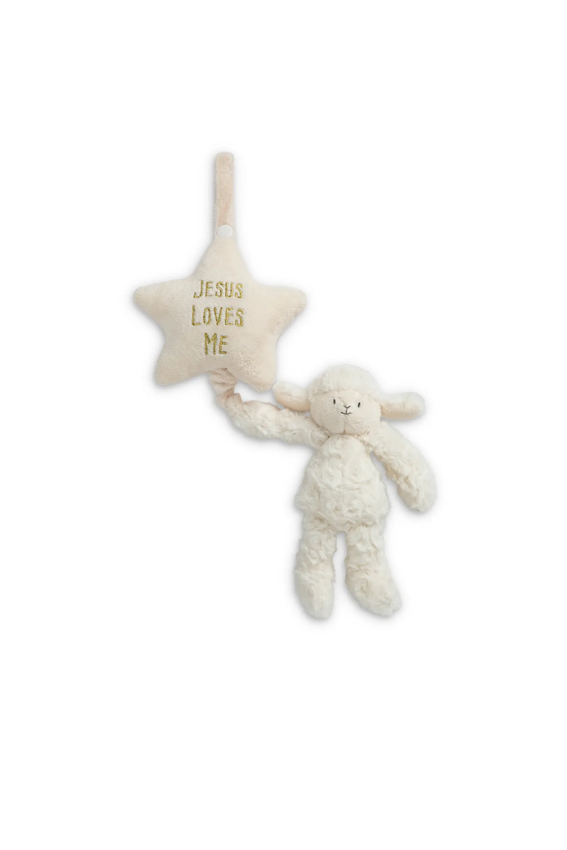 Light Gray Musical Pull Toy - Lamb - Demdaco