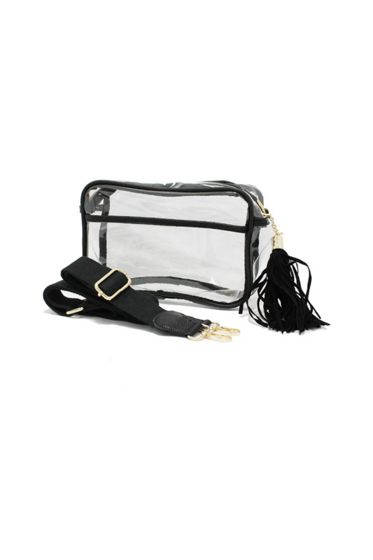 Black Clear Transparent Crossbody Bag/ Shoulder Bag - Black