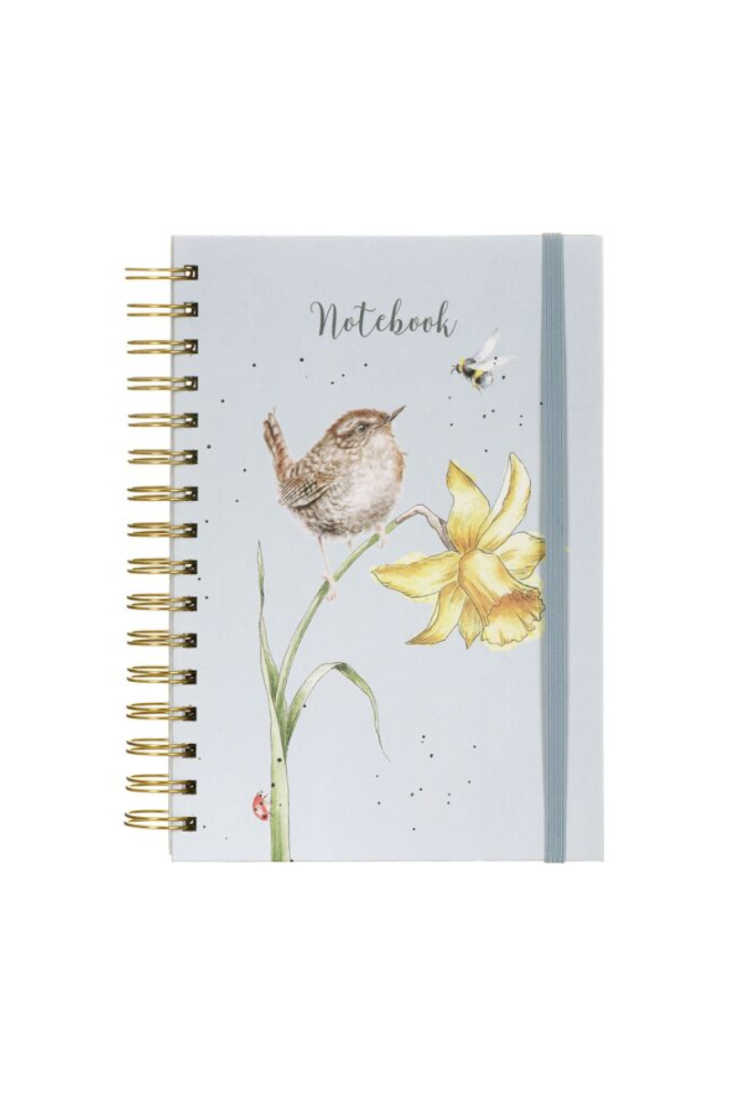 Light Gray Wrendale Designs 'The Birds and The Bees' Wren Spiral Bound Notebook