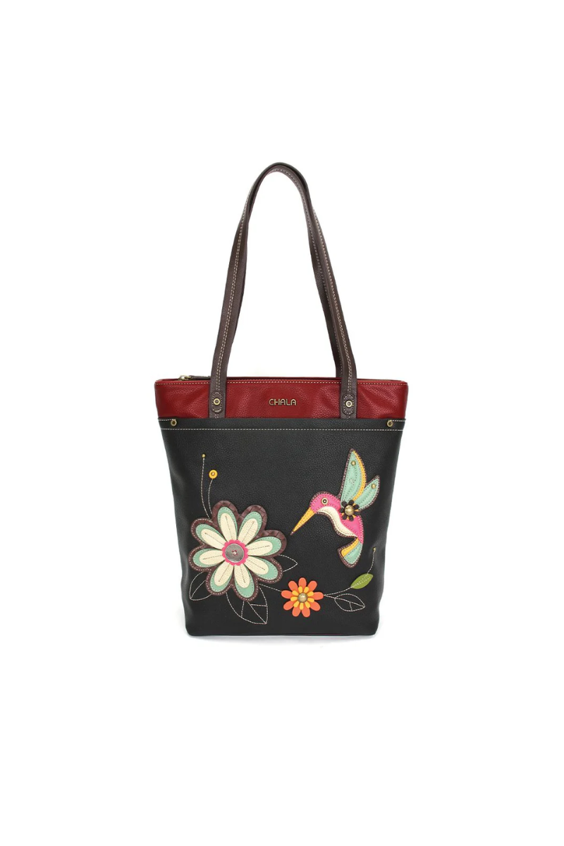 Dark Slate Gray Deluxe Everyday Chala Tote - Hummingbird