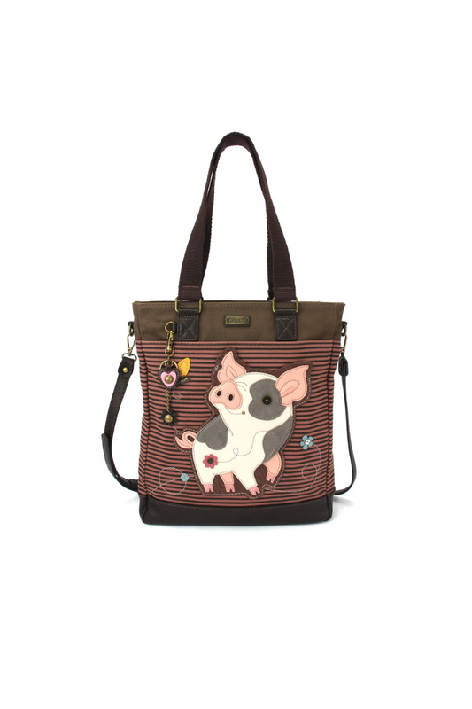 Dark Olive Green Work Chala Tote - Spotted Pig Pink