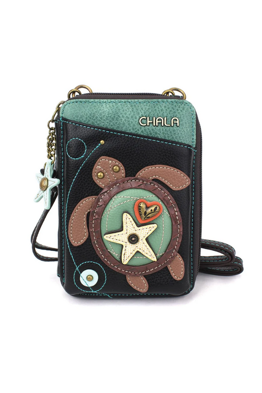 Dark Slate Gray Chala Wallet Crossbody - Sea Turtle