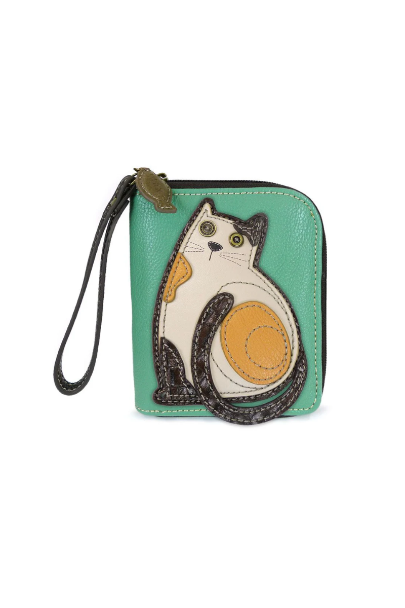 Cadet Blue Chala Zip Around Wallet - LaZzy Cat