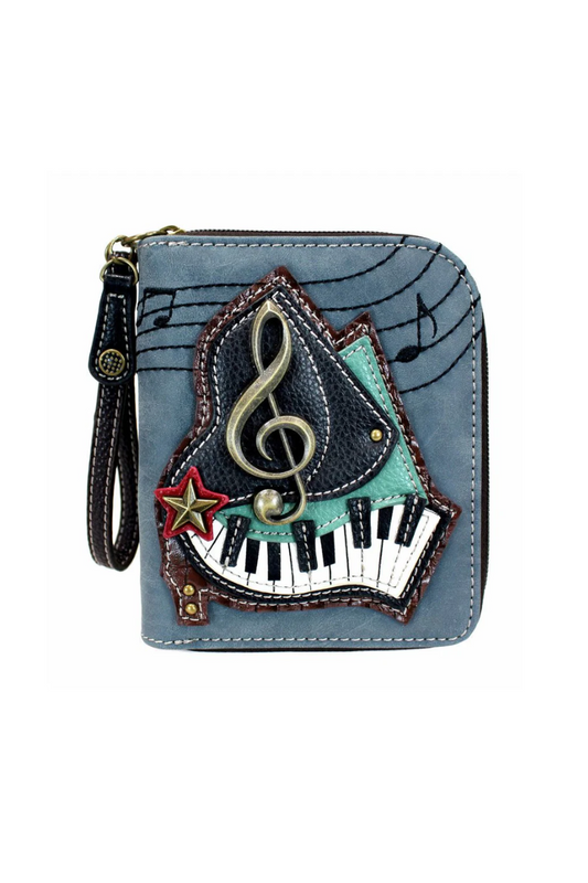 Dim Gray Chala Zip Around Wallet - Piano