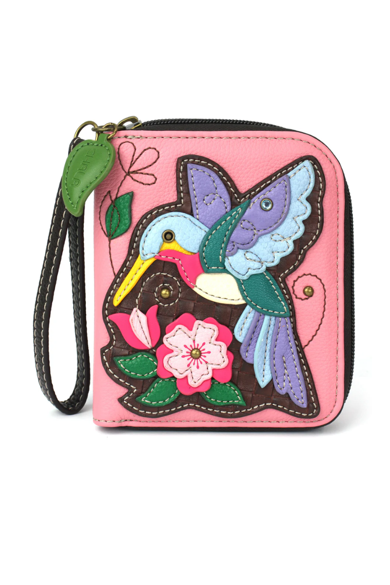 Light Pink Chala Zip-Around Wallet - Hummingbird