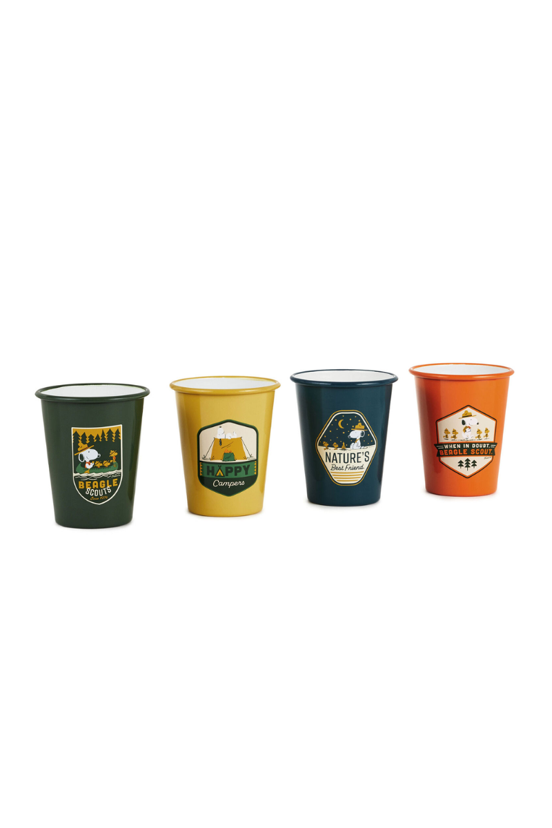 Dark Slate Gray Peanuts® Beagle Scouts Drinking Cups, set of 4