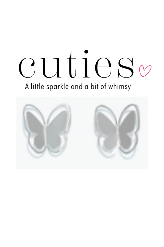 Lavender Cuties Silver Butterfly Stud Earrings