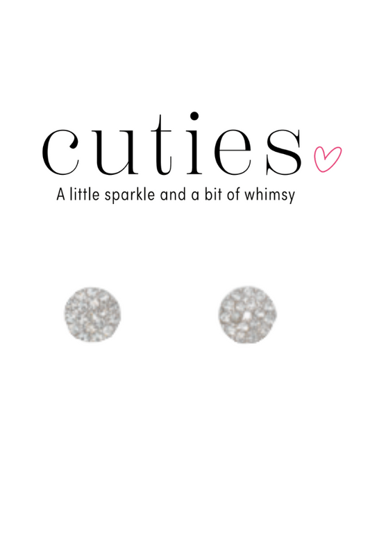 Gray Cuties Silver Disc Stud Earrings