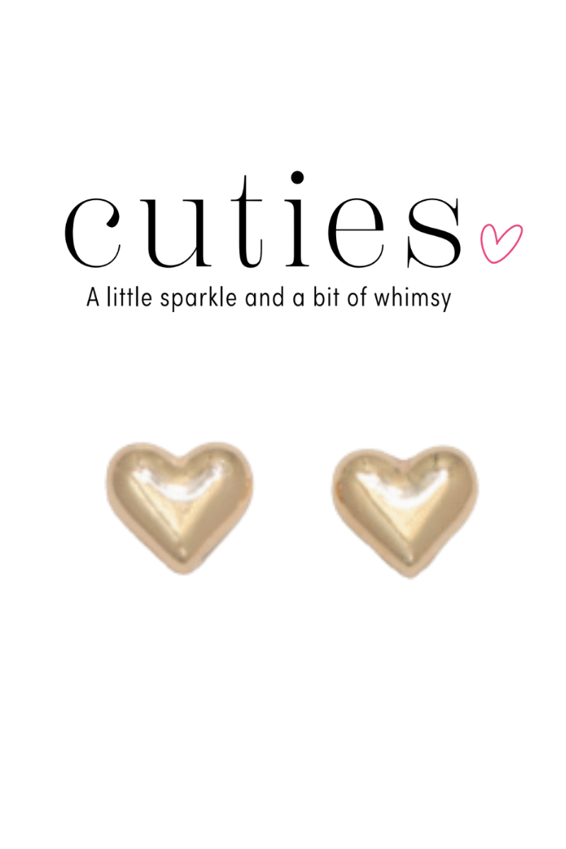 Tan Cuties Gold Puffy Hearts