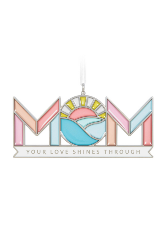 Light Gray 2025 Ornament - Mom's Love Shines Metal Ornament