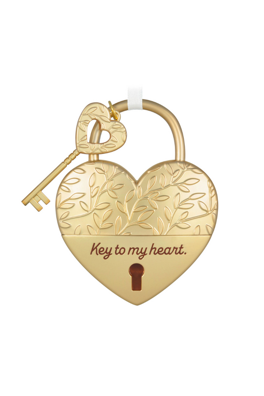 Tan 2025 Ornament - Key to My Heart Metal Ornament