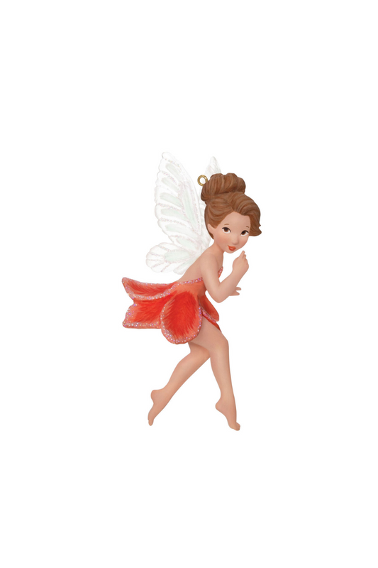 Dark Salmon 2025 Ornament - Fairy Messengers Gladiolus Fairy Ornament