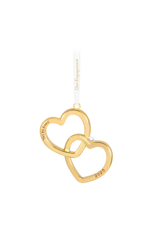 Light Goldenrod 2025 Ornament - Our Engagement 2025 Metal Ornament
