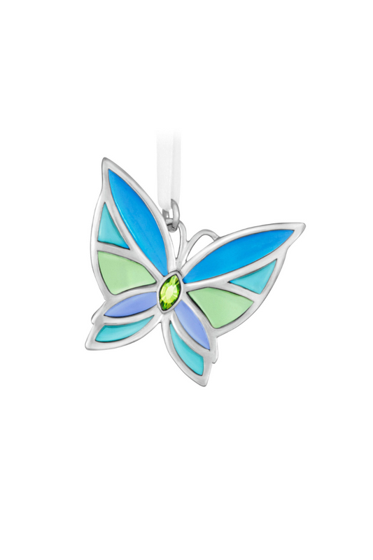 Light Gray 2025 Ornament - Mini Bitty Bright Butterfly Metal Ornament, 1.25"