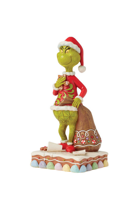 Sienna Jim Shore The Grinch Eating Gingerbread Cookie & Milk