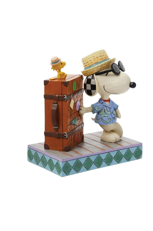 Light Slate Gray Enesco Peanuts Collection by Jim Shore Snoopy and Woodstock Ready for Vacation Figurine