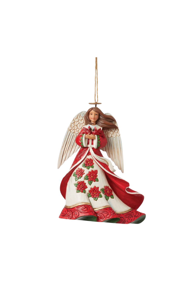 Brown Red Christmas Angel Figurine - Jim Shore