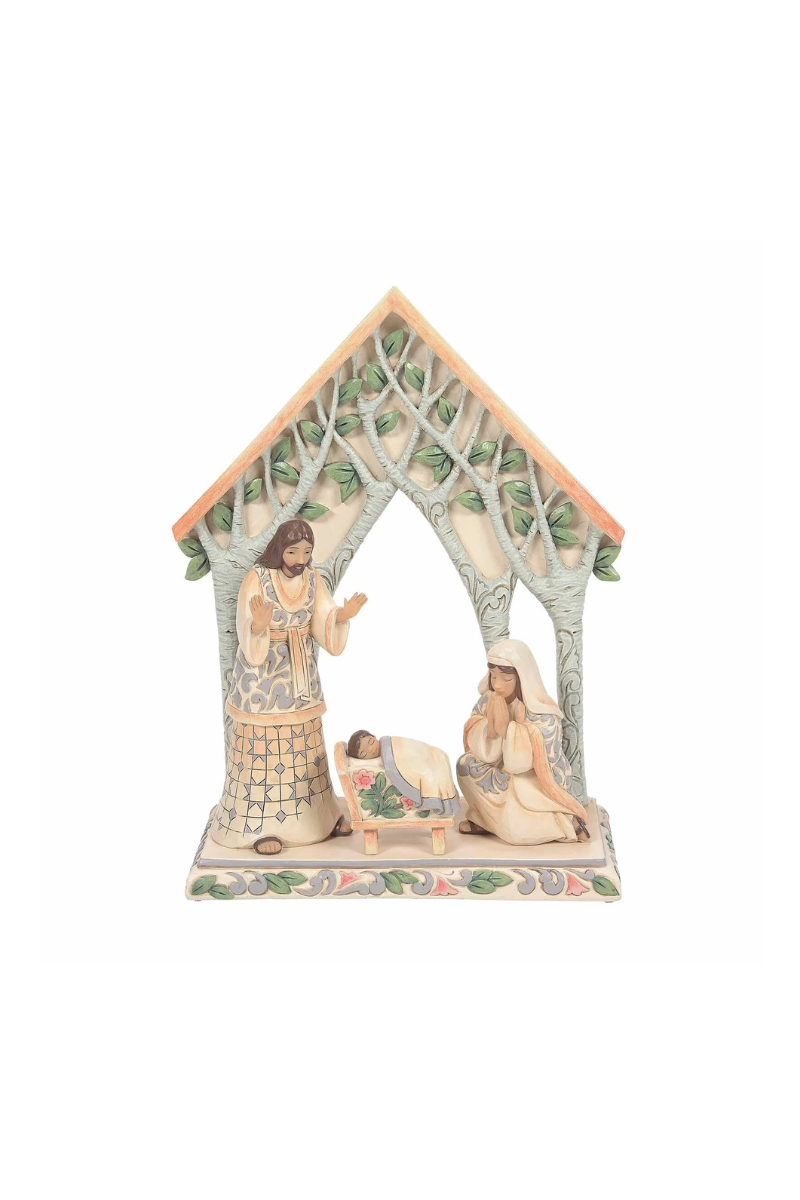 Tan Jim Shore Heartwood Creek Nativity 4-Piece Figurine Set