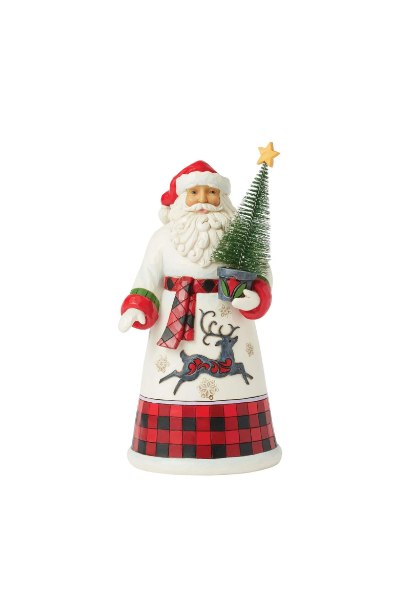 Brown Jim Shore - Highland Glen Santa with Sisal