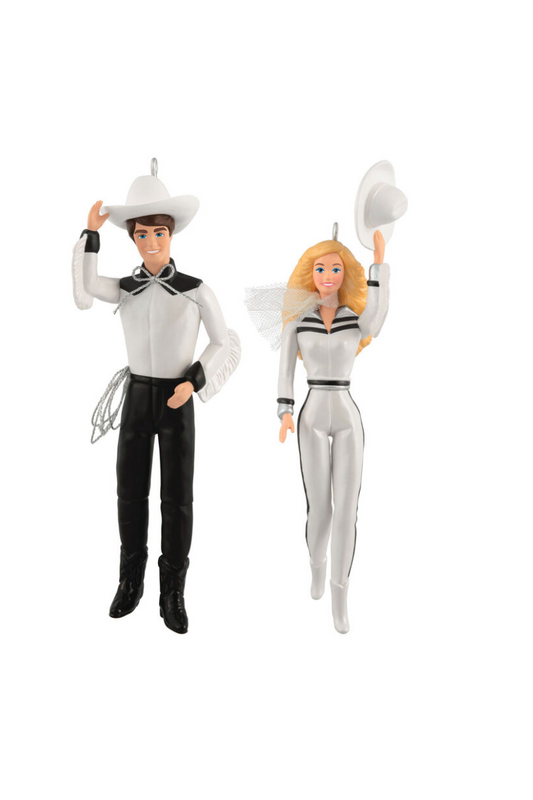 Light Gray 2025 Ornament - Barbie™ and Ken™ Western Stars Ornaments, Set of 2