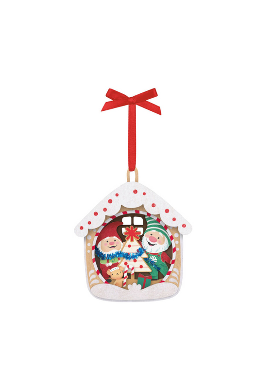 Light Gray 2025 Ornament - 5th Year Gnome for Christmas Papercraft Ornament