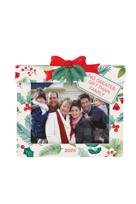 Dark Slate Gray 2025 Ornament - The Gift of Family 2025 Photo Frame Ornament