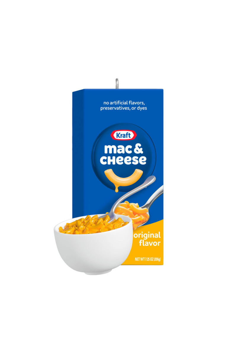 Dark Cyan 2025 Ornament - Kraft Mac & Cheese the Blue Box Ornament