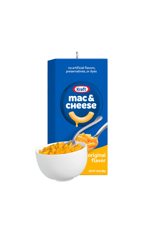Dark Cyan 2025 Ornament - Kraft Mac & Cheese the Blue Box Ornament
