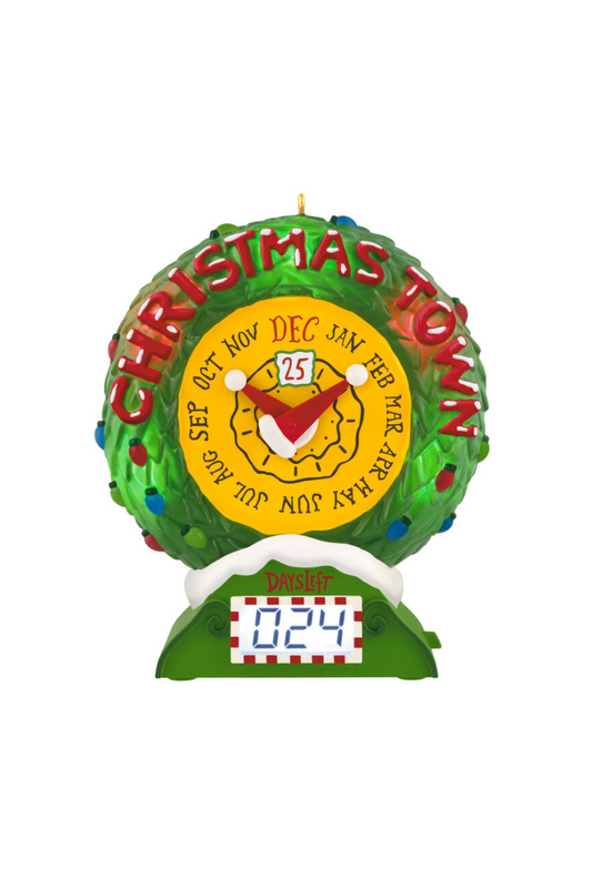 Forest Green 2025 Ornament - Christmas Town Countdown Musical Ornament with Light and Motion